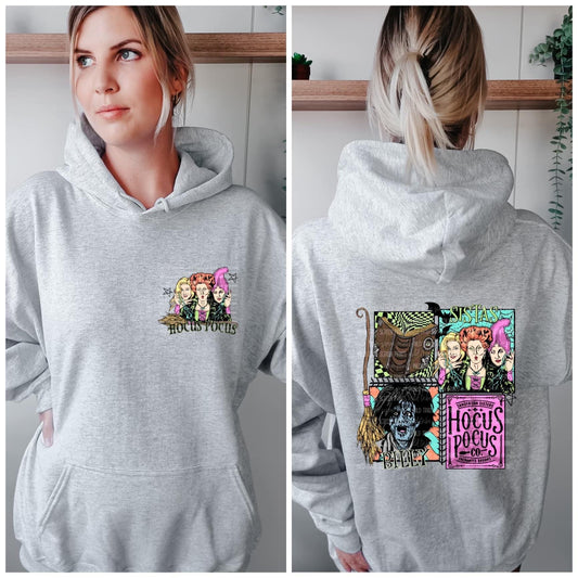 Hocus Pocus Co. hoodie (front & back)