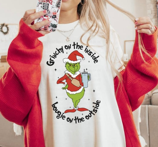 Grinchy on the inside and bougie on the outside t-shirt