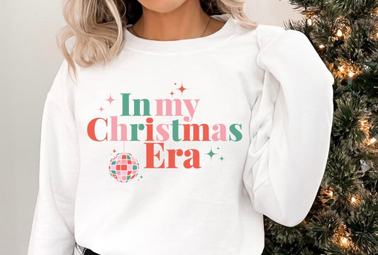 In my Christmas era sweatshirt