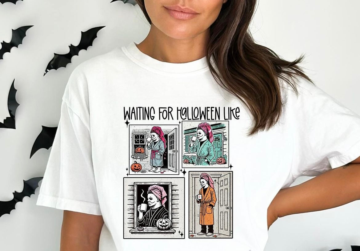 Waiting for Halloween Michael t-shirt