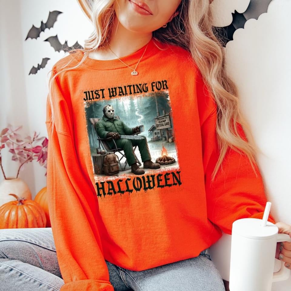 Just waiting for Halloween Jason sweatshirt