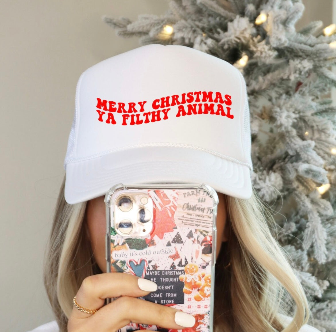 Merry Christmas Ya Filthy Animal Trucker Hat