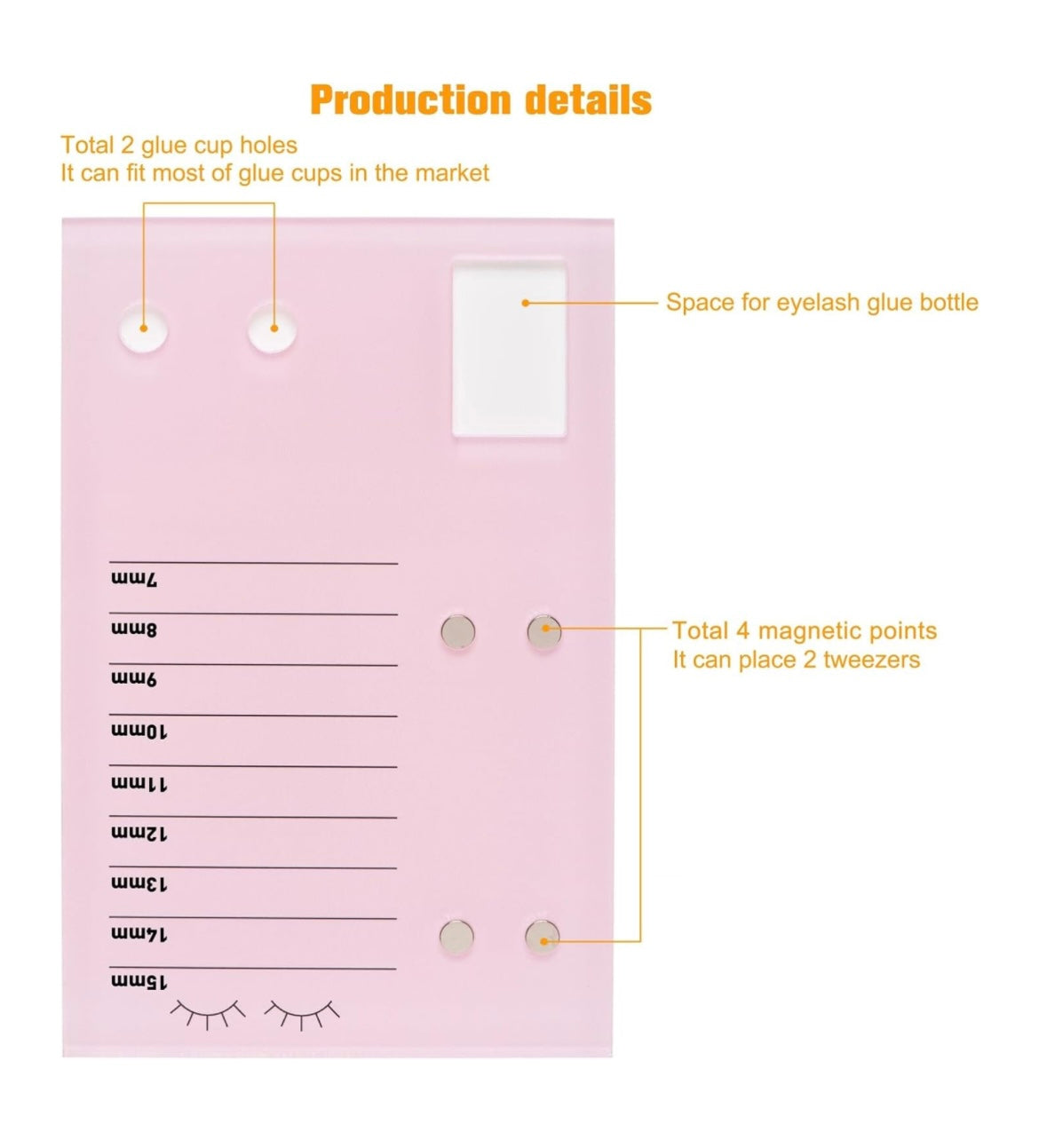 3-in-1 Acrylic Lash Extension Pallet, Lash Tray for Lash Extensions