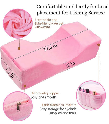 Pink Lash Pillow With Pockets For Storage