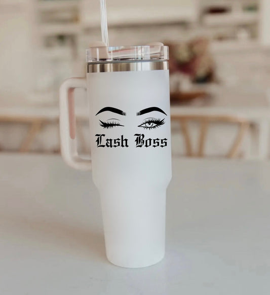 Lash Boss 40oz Tumbler White