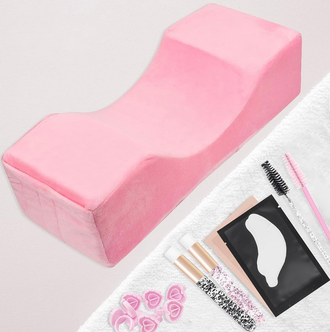 Pink Lash Pillow With Pockets For Storage