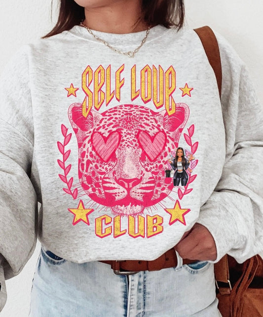 Self love club leopard sweatshirt