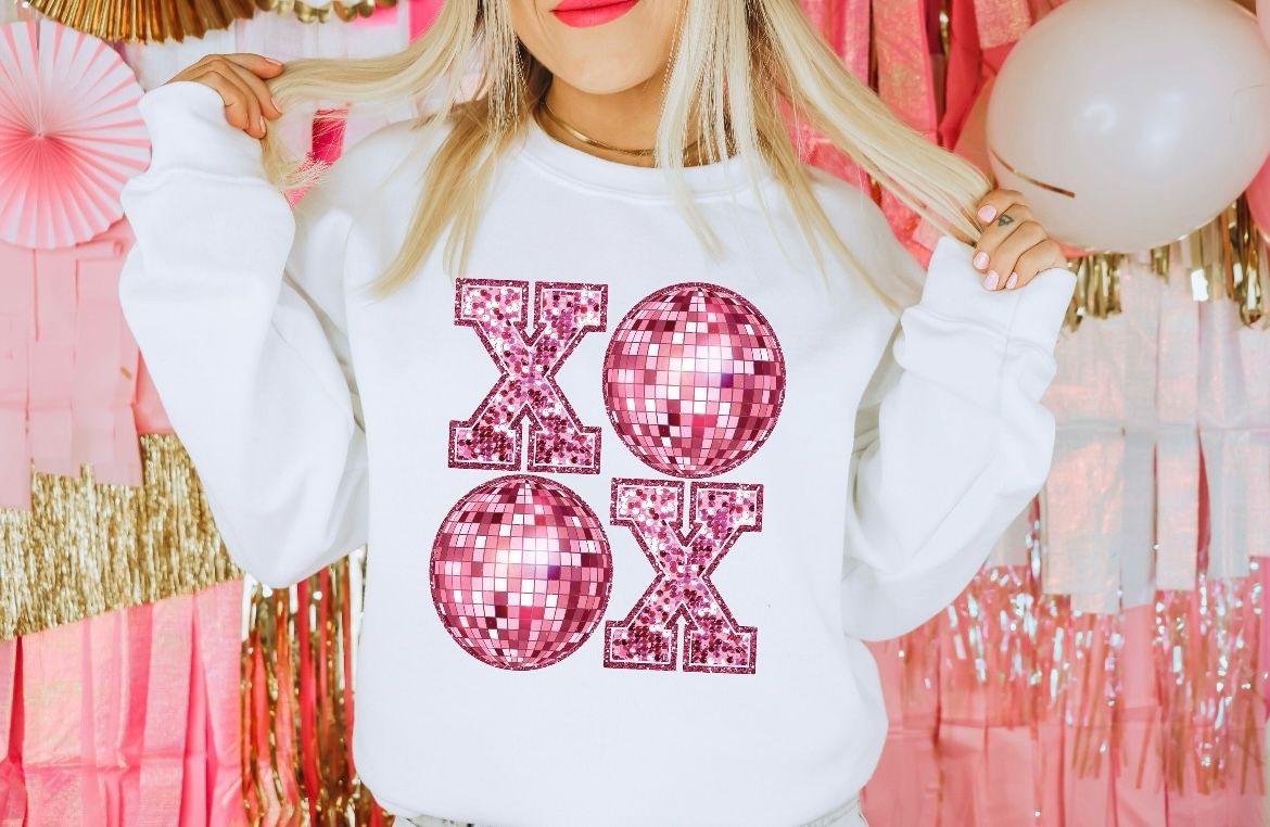 Pink sparkly xoxo sweatshirt